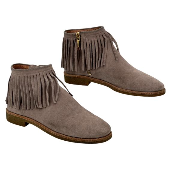 Kate Spade Betsie Fringe Boots Women's SZ 7.5 Gray Boho Folk Western Coachella - Picture 4 of 9